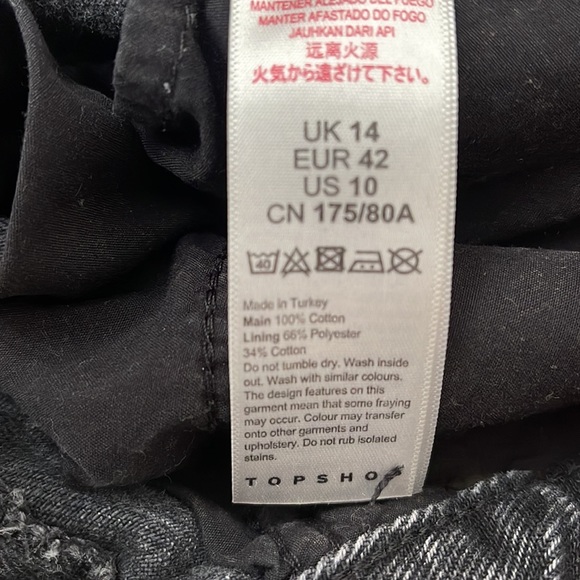 Topshop Black Jean Shorts size 10 - Picture 4 of 4